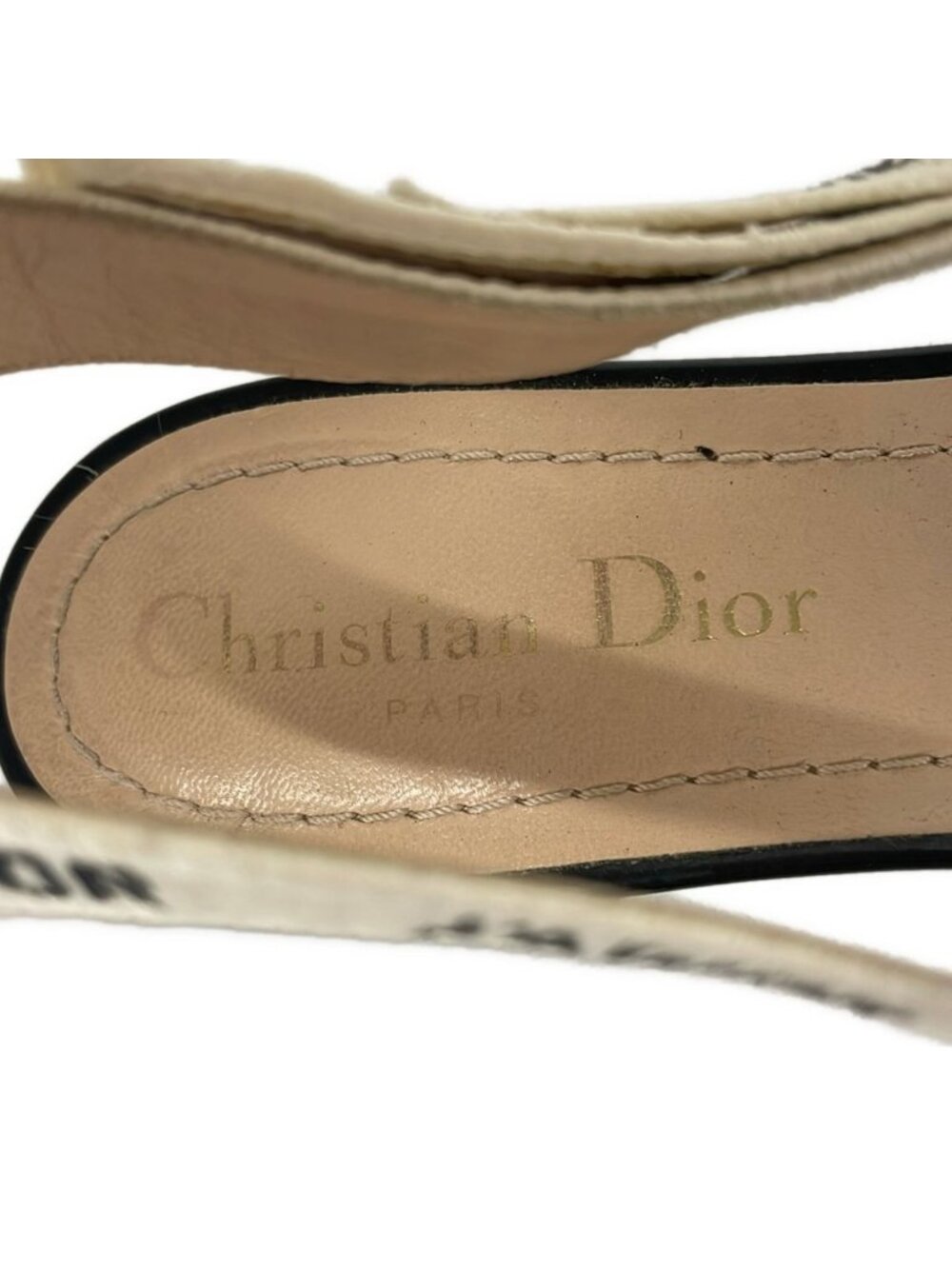 ★SOLD★ Dior Sandals 37 Black Ivory Ribbon J'adior Leather - Picture 5 of 6